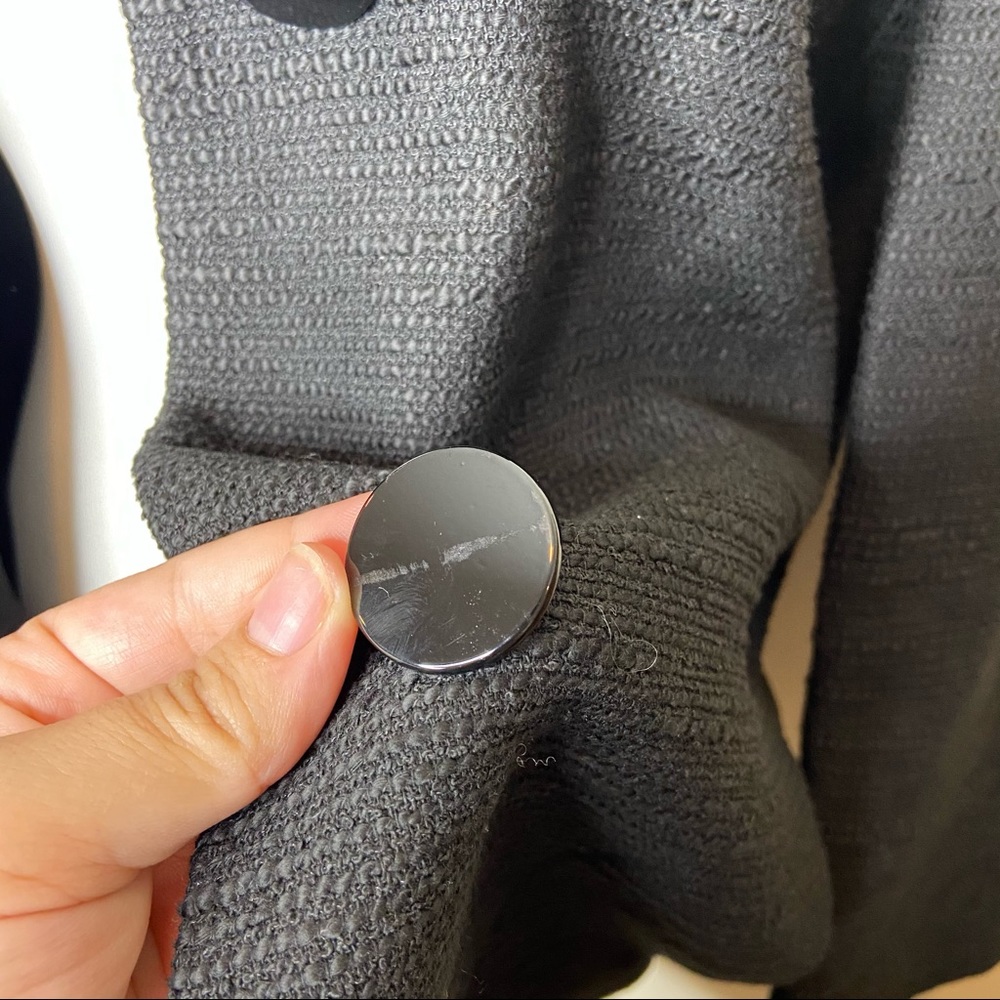 KATE SPADE Tweed Corsage Black Coat - Picture 7 of 13
